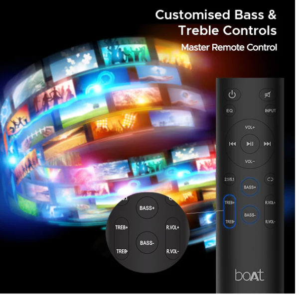 Boat Aavante Bar Azure 500 Watts Soundbar with Satellite Speakers, Black
