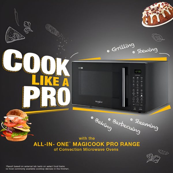 Whirlpool 24 Litre Convection Microwave with Smart Fry and Tandoor Heater, Black, MAGICOOK PRO 26E