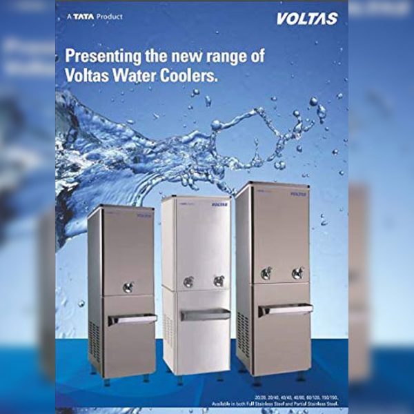 Voltas 15/20 FSS, 15 Litre Cooling Capacity Water Cooler with Fully Stainless Steel Body, Silver