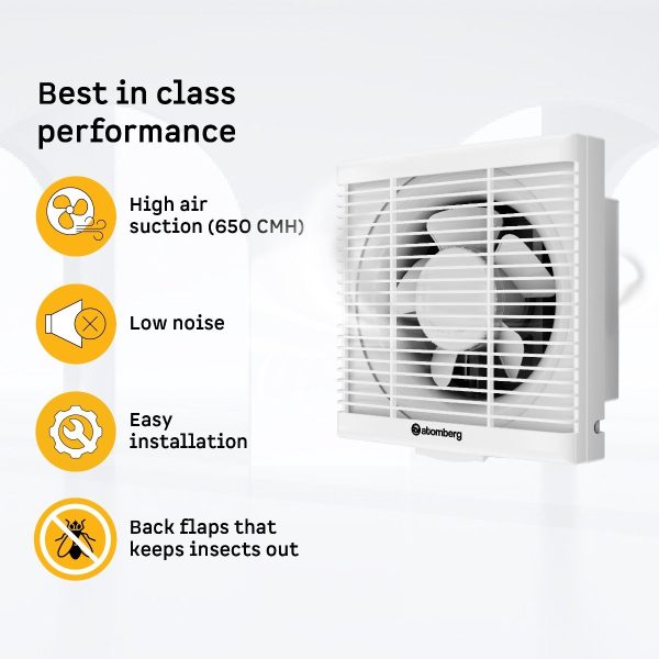 Atomberg 250MM (10 Inch) BLDC Exhaust Fan Motor with Silent Operation, White, EFFICIO