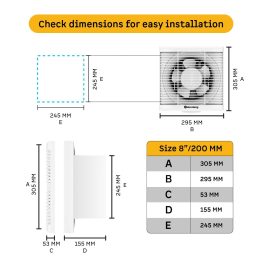 Atomberg 250MM (10 Inch) BLDC Exhaust Fan Motor with Silent Operation, White, EFFICIO