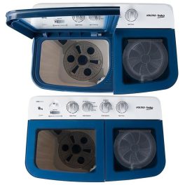 Voltas Beko WTT80DBLG, 8 KG Semi Automatic Machine with Cascade Waterfall System and IPX4 Control, Blue