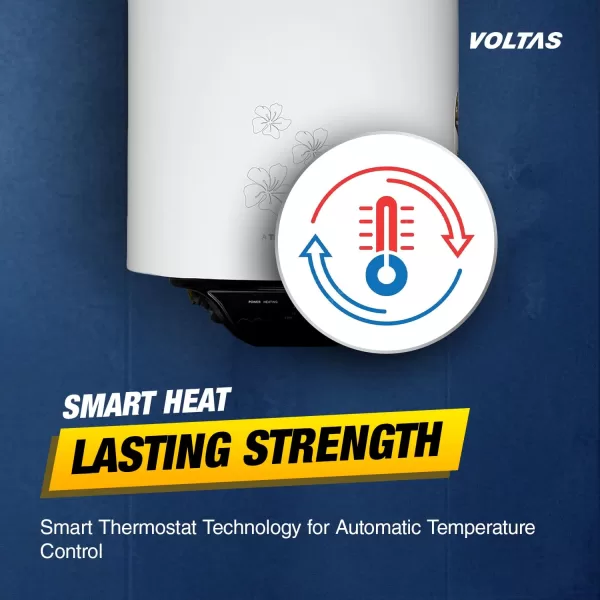 Voltas Aqua Metal 15 Litre, 15 Litre Storage Water Heater with 5 Star Rating with Metal Body and 8 Bar Pressure, White