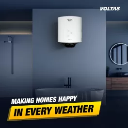 Voltas Aqua Metal 15 Litre, 15 Litre Storage Water Heater with 5 Star Rating with Metal Body and 8 Bar Pressure, White