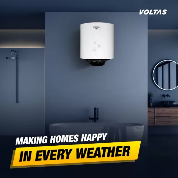 Voltas Aqua Metal 15 Litre, 15 Litre Storage Water Heater with 5 Star Rating with Metal Body and 8 Bar Pressure, White