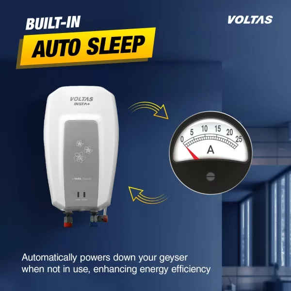 Voltas Insta, 3 Litre (3000W) Instant Water Heater with 5 Star Rating and 6.5 Bar Pressure, White