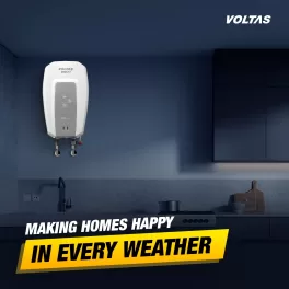 Voltas Insta, 3 Litre (3000W) Instant Water Heater with 5 Star Rating and 6.5 Bar Pressure, White