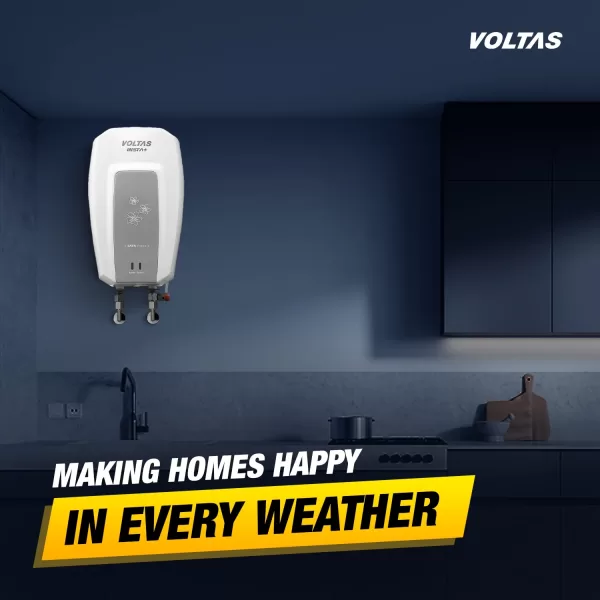 Voltas Insta, 3 Litre (3000W) Instant Water Heater with 5 Star Rating and 6.5 Bar Pressure, White