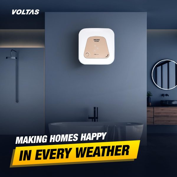 Voltas Magna 15, 15 Litre Storage Water Heater with 5 Star Rating, 8 Bar Pressure and Temperature Control Knob, White
