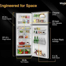 Whirlpool IF Inv CNV 515 2S, 467 Litre 2 Star Double Door 5-in-1 Convertible Modes, Inverter Refrigerator and Stabilizer Free Operation, Alpha Steel
