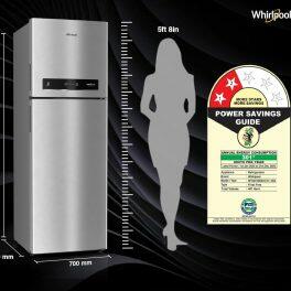 Whirlpool IF Inv CNV 515 2S, 467 Litre 2 Star Double Door 5-in-1 Convertible Modes, Inverter Refrigerator and Stabilizer Free Operation, Alpha Steel