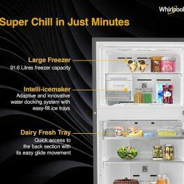 Whirlpool IF Inv CNV 515 2S, 467 Litre 2 Star Double Door 5-in-1 Convertible Modes, Inverter Refrigerator and Stabilizer Free Operation, Alpha Steel
