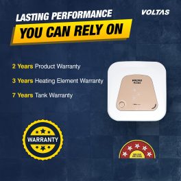 Voltas Magna 15, 15 Litre Storage Water Heater with 5 Star Rating, 8 Bar Pressure and Temperature Control Knob, White