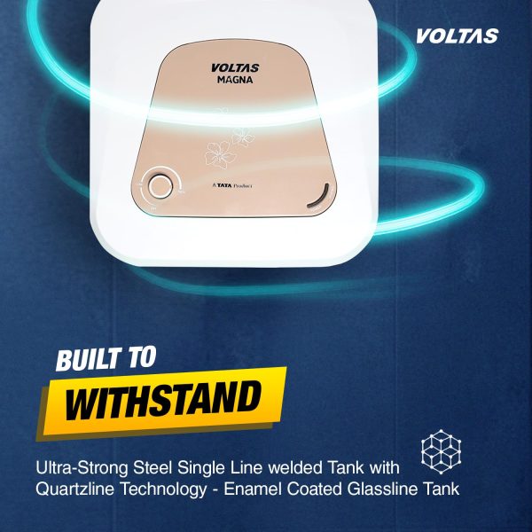 Voltas Magna 10, 10 Litre Storage Water Heater with 5 Star Rating, 8 Bar Pressure and Temperature Control Knob, White