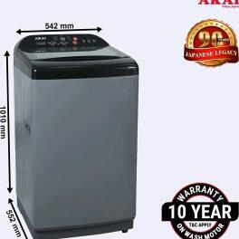 Akai AKFA-80DGGR, 8 KG Fully Automatic Top Load Machine with One Touch Spin Function, Magic Filter with Waterfall and Rust Proof Body, Grey