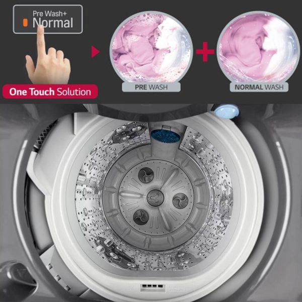 LG T90AJMB1Z, 9 KG Fully Automatic Top Load Machine with Smart Inverter Motor, Auto Tub Clean and Smart Diagnostics, Middle Black