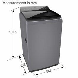 Bosch WOE802D7IN, 8 KG Fully Automatic Top Load Machine with Stainless Steel Drum and Digital Display, Dark Grey