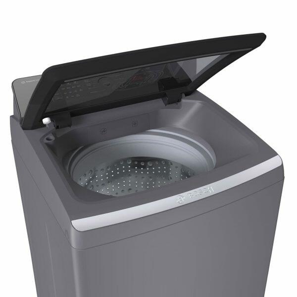 Bosch WOE802D7IN, 8 KG Fully Automatic Top Load Machine with Stainless Steel Drum and Digital Display, Dark Grey