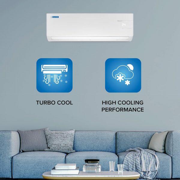 BlueStar IC518SNUR 1.5 Ton 5 Star Inverter Split Air Conditioner with 4 Way Swing, White
