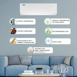 BlueStar IC518SNUR 1.5 Ton 5 Star Inverter Split Air Conditioner with 4 Way Swing, White