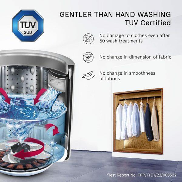 Bosch WOE802S7IN, 8 KG Fully Automatic Top Load Machine with Stainless Steel Drum and Digital Display, Silver
