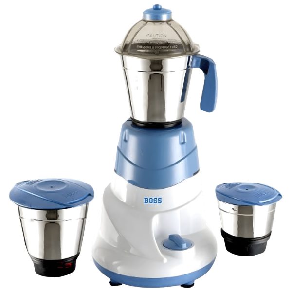Boss B222, 500 Watt 3 Jar Mixer Grinder with 3 Variable Speed and 18000 RPM, Blue/White
