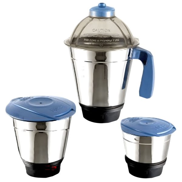 Boss B222, 500 Watt 3 Jar Mixer Grinder with 3 Variable Speed and 18000 RPM, Blue/White