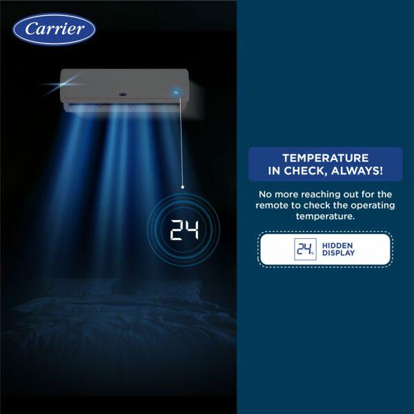 Carrier 18K 3S Kurve, 1.5 Ton 3 Star Inverter Split AC with 6-in-1 Convertible and Copper Compressor, White