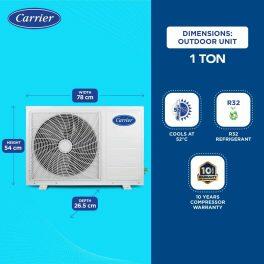 Carrier 18K 3S Kurve, 1.5 Ton 3 Star Inverter Split AC with 6-in-1 Convertible and Copper Compressor, White