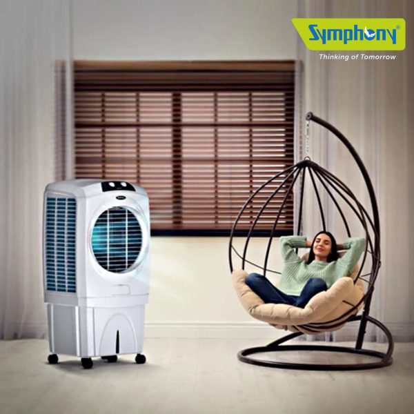 Symphony Siesta 95 Desert Cooler with Honeycomb Pad & Fan, White