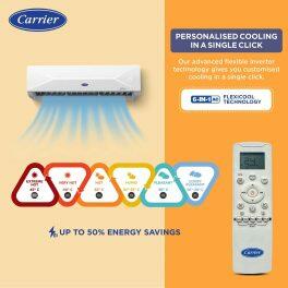 Carrier 12K 5S Xcel Lumo 1 Ton 5 Star Inverter Split AC with Wi-Fi & 6-in-1 Convertible, White