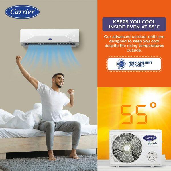Carrier 12K 5S Xcel Lumo 1 Ton 5 Star Inverter Split AC with Wi-Fi & 6-in-1 Convertible, White