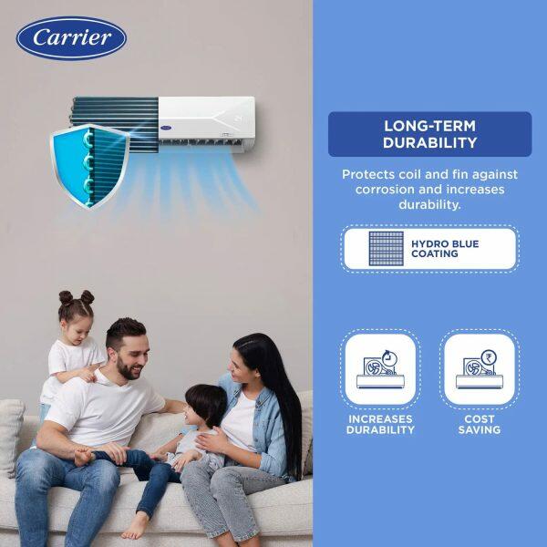 Carrier 12K 5S Xcel Lumo 1 Ton 5 Star Inverter Split AC with Wi-Fi & 6-in-1 Convertible, White
