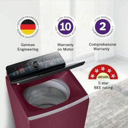 Bosch 10 KG Fully Automatic Topload (WOI104MOIN, Maroon)