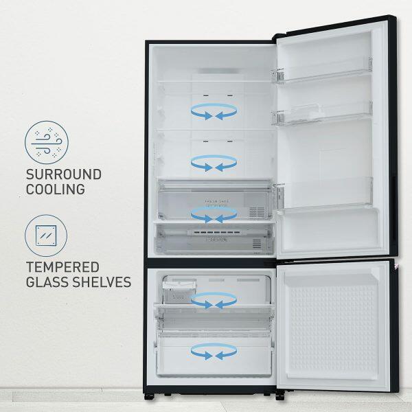 Panasonic 357L 2Star Bottom Mount Refrigerator (NR-BK418BQKN,Diamond Black)