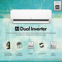 LG TS-Q12BNXE 1 Ton 3 Star Inverter Split AC with 6-in-1 Convertible, White