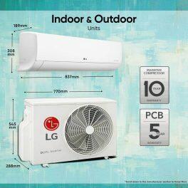 LG TS-Q12BNXE 1 Ton 3 Star Inverter Split AC with 6-in-1 Convertible, White