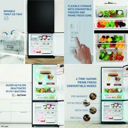 Panasonic 357L 2Star Bottom Mount Refrigerator (NR-BK418BQKN,Diamond Black)