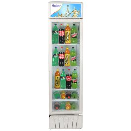 Haier HVC-425GHC. 380 Litre Visi Cooler with Adjustable Shelves, Light Canopy and Toughened Glass Door, White