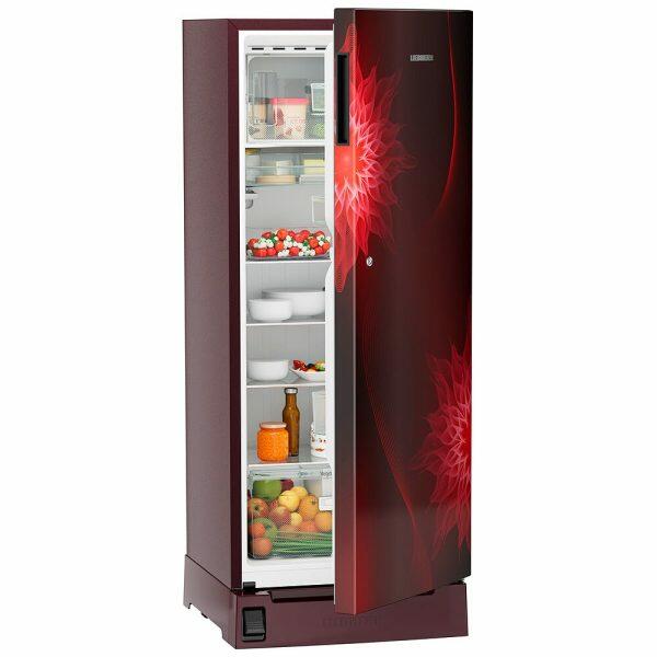 Liebherr DFPRMC 2221, 222L 3 Star Inverter, Direct Cool Single Door Refrigerator, Handsfree, Foot Pedal, Base Drawer,Bar Handle, 20 Years Warranty on Compressor, Red Majestic