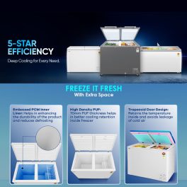Haier HFC-400DM5 383 Litre Convertible Double Door Deep Freezer with 5 Star, White
