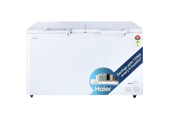 Haier HFC-500DM5 Double Door Convertible Deep Freezer with 5 Star Rating, White