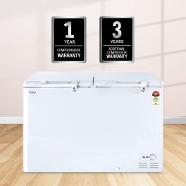 Haier HFC-500DM5 Double Door Convertible Deep Freezer with 5 Star Rating, White