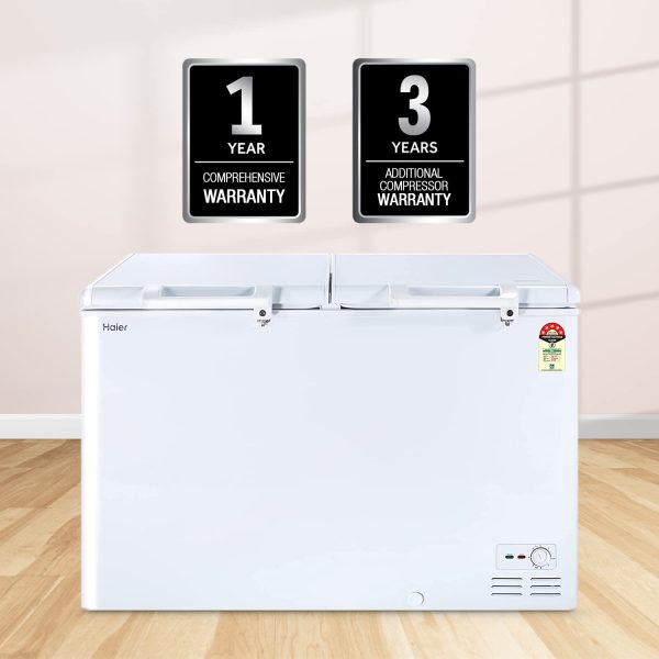 Haier HFC-500DM5 Double Door Convertible Deep Freezer with 5 Star Rating, White