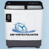 Haier HTW85-178BK, 8.5 KG Semi Automatic Machine with Softfall Close Door and Vortex Pulsator, Black