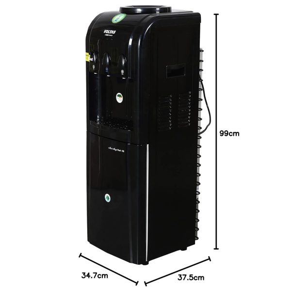 Voltas Pearl RB, Water Dispenser with 20 Litre Refrigerator with 3 Tap Cold, Hot and Normal, Black