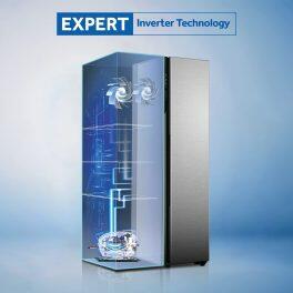 Haier 602 Litre Side by Side Refrigerator, Shiny Steel (HRS-682SS)
