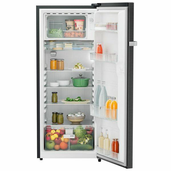 Liebherr DNBBSC 2211, 222L 3 Star Inverter, Direct Cool, Bar Handle, Single Door Refrigerator, 20 Years Warranty on Compressor with Humidity Controller, Black Steel
