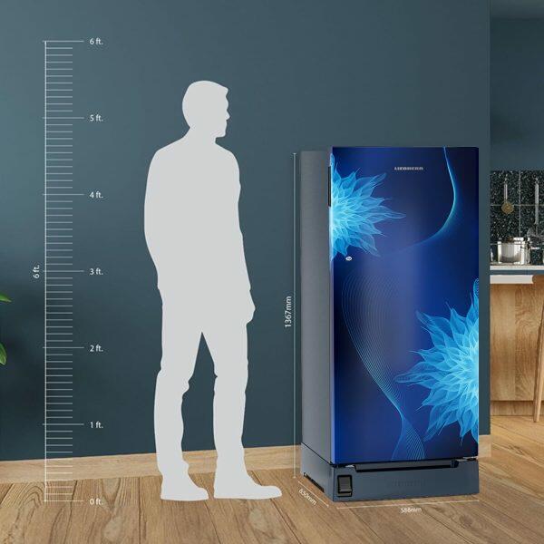 Liebherr DFPIME 2221, 222L 5 Star Inverter, Direct Cool Single Door Refrigerator, 20 Years Warranty on Compressor, Freezer 22 L, Blue Mystic