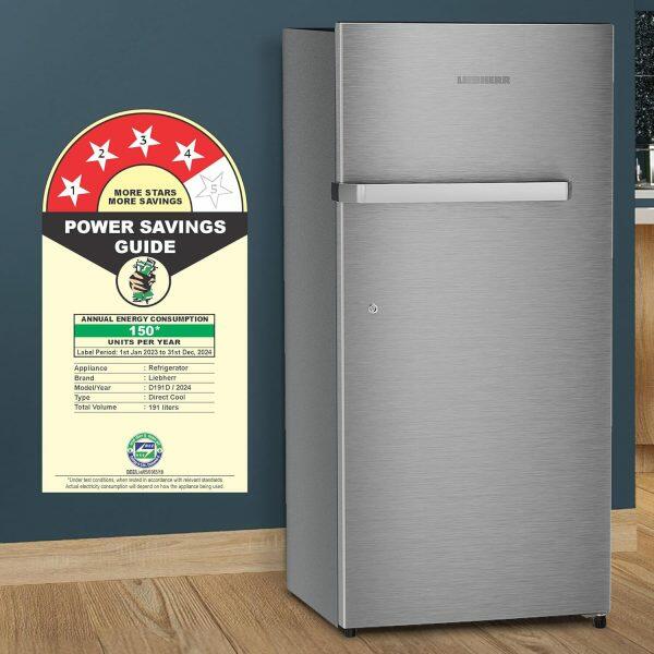 Liebherr DNBSIC 1911, 191L 3 Star Inverter, Direct Cool Single Door Refrigerator, 20 Years Warranty on Compressor, Freezer 22 L, Silver Steel